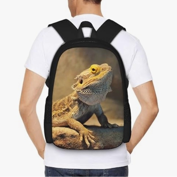 Lizard Iguana Mens Boys Backpack, Travel Laptop Bag